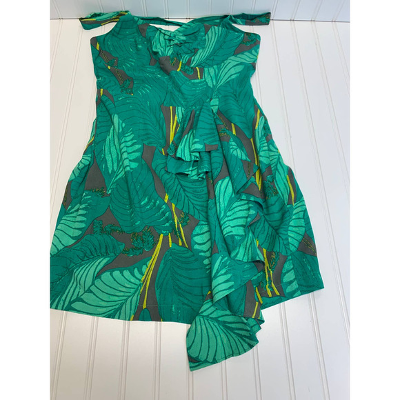 Viva Vena Green Tropical Sun Dress Sz 2 - Picture 2 of 8